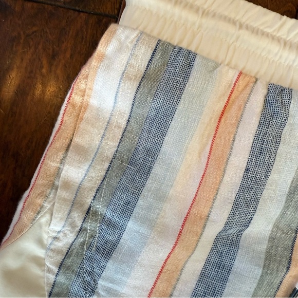 Athleta Beachside Bali Linen Short in Multi Blanket Stripe Casual Beach Size M - Picture 4 of 7